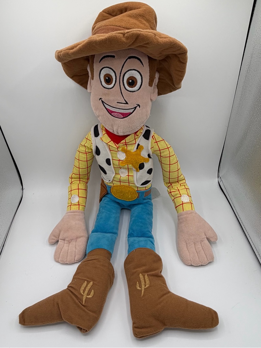 Disney Woody Plush Toy Brown Tan Blue Yellow